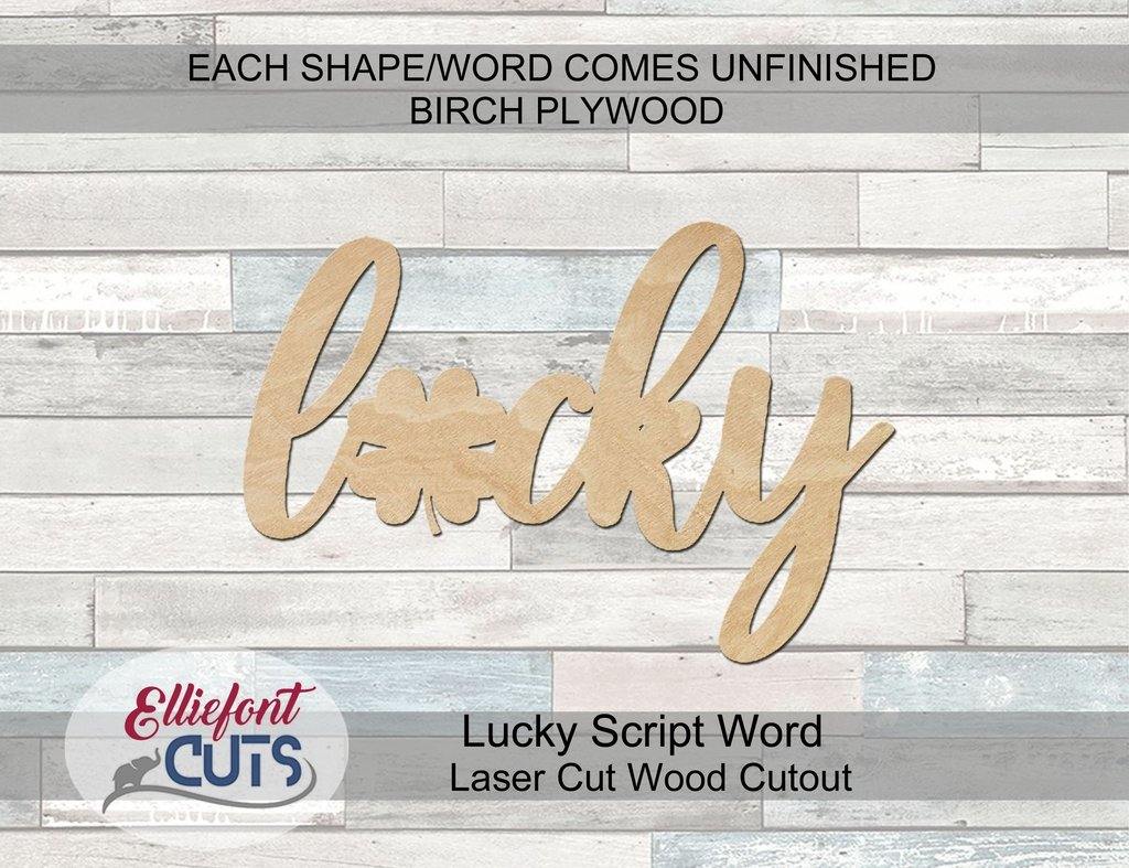 Lucky Wood Words - Elliefont Styles