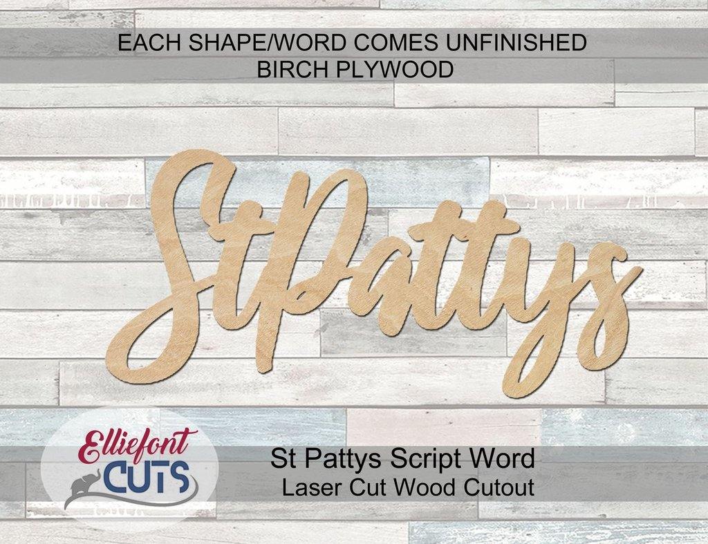 St Pattys Wood Words - Elliefont Styles