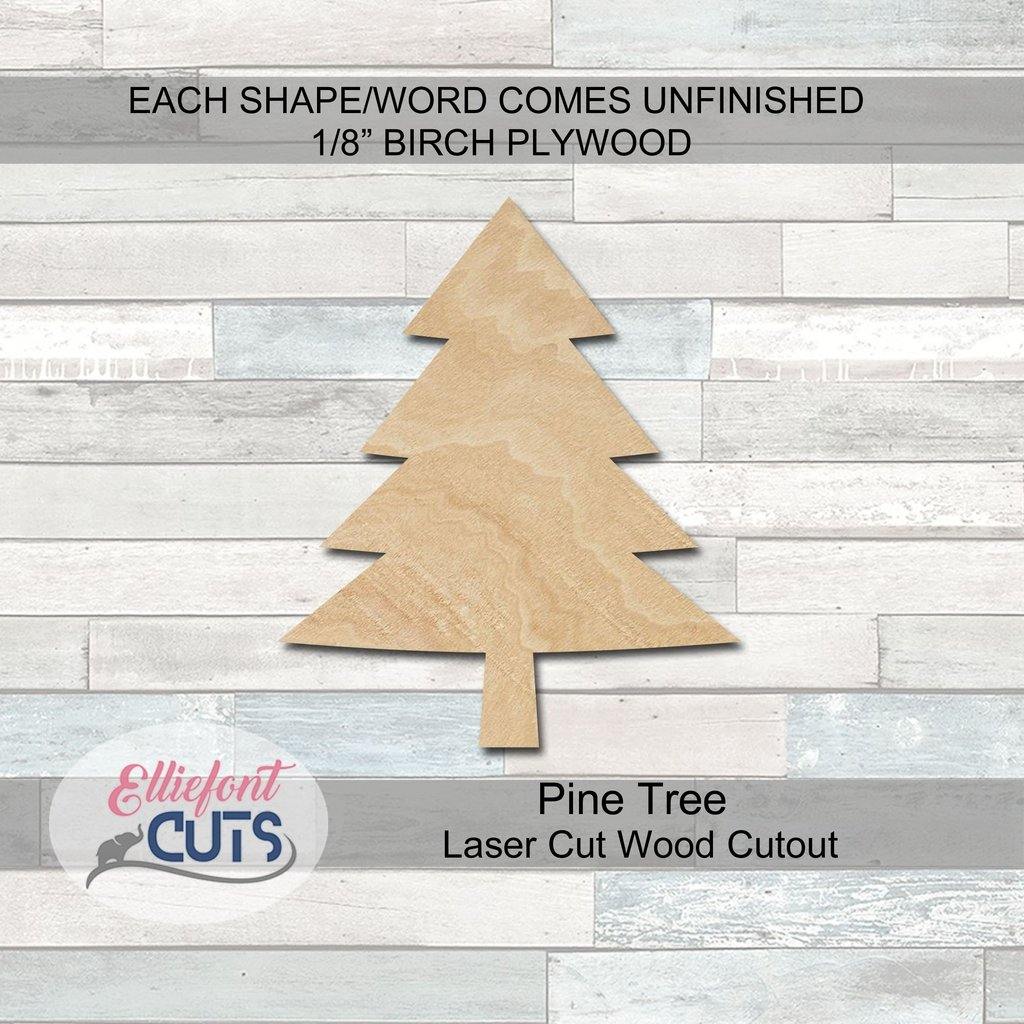 Pine Tree Wood Cutouts - Elliefont Styles