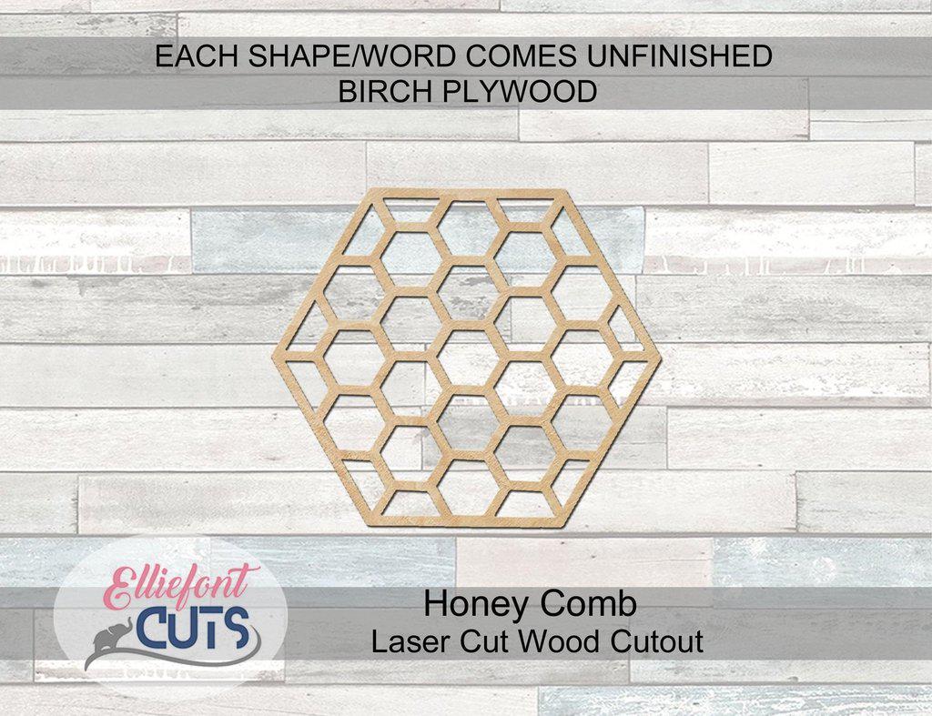 Honey Comb Wood Cutouts - Elliefont Styles