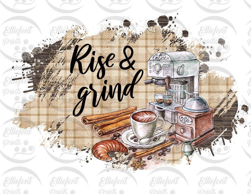 coffee rise and grind sublimation png