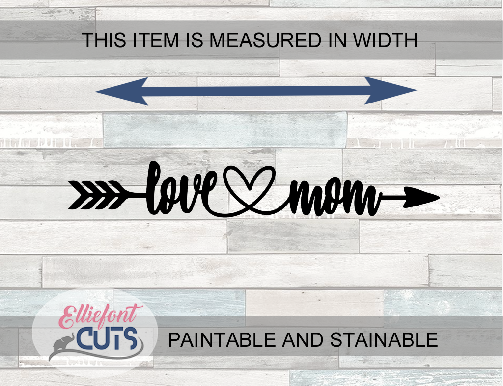 Laser Cut Wood Cutouts Love Mom Wood Words