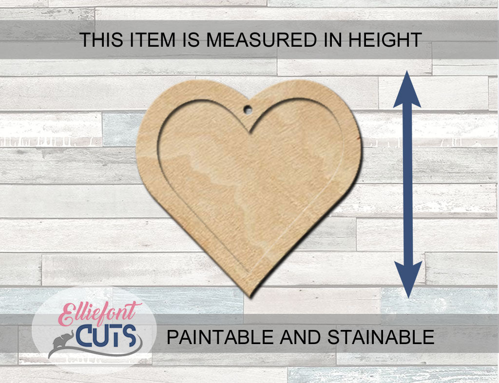 Heart Frame Ornament Wood Cutouts
