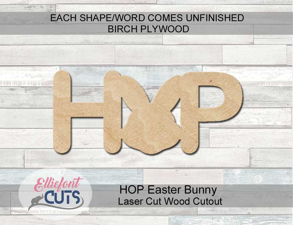 DIY Easter Sign Hop wood cutout
