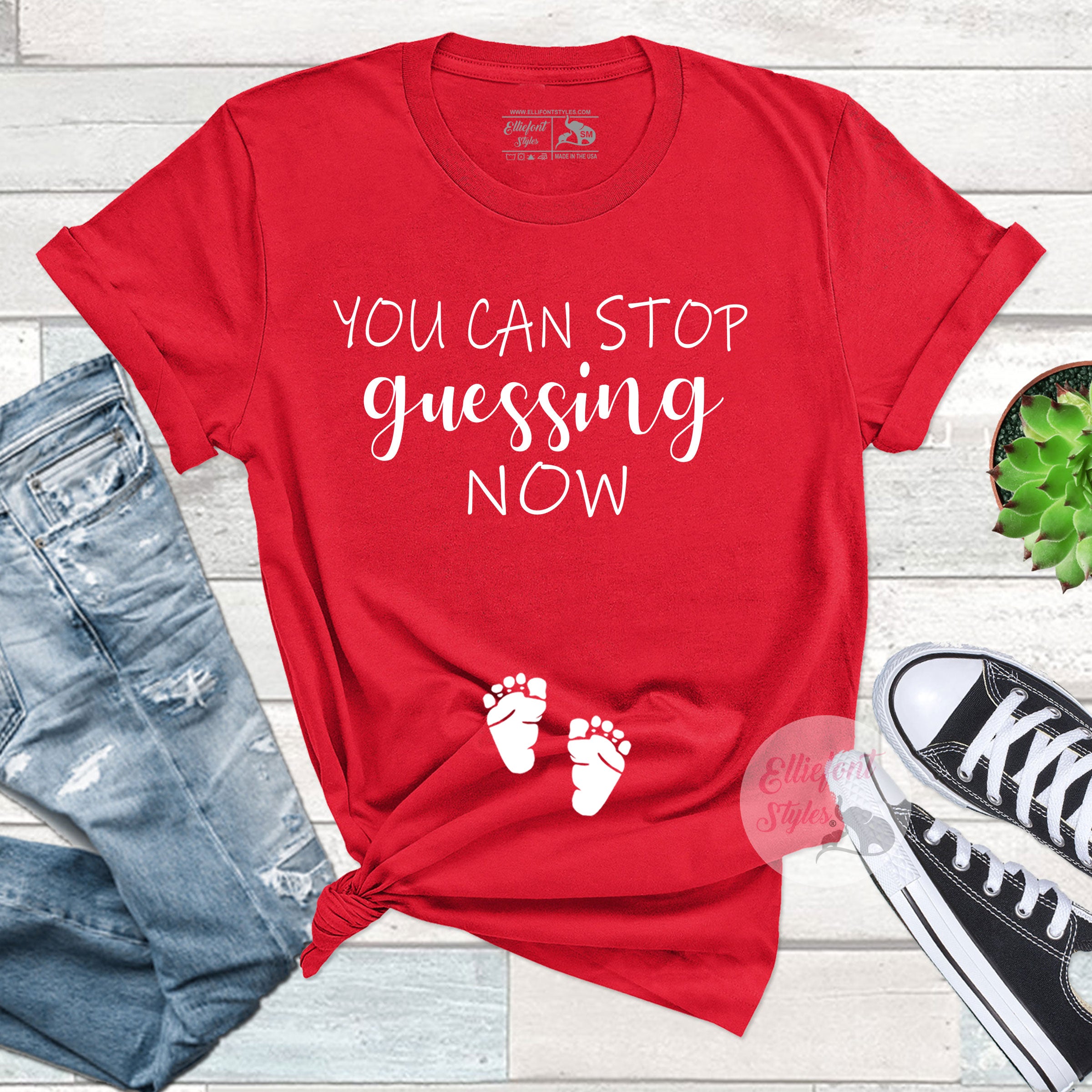 You Can Stop Guessing Now Funny Pregnancy Announcement Shirt Graphic Tee