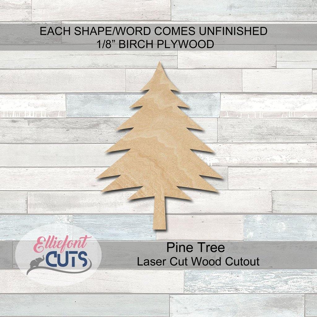 Pine Tree Wood Cutouts - Elliefont Styles