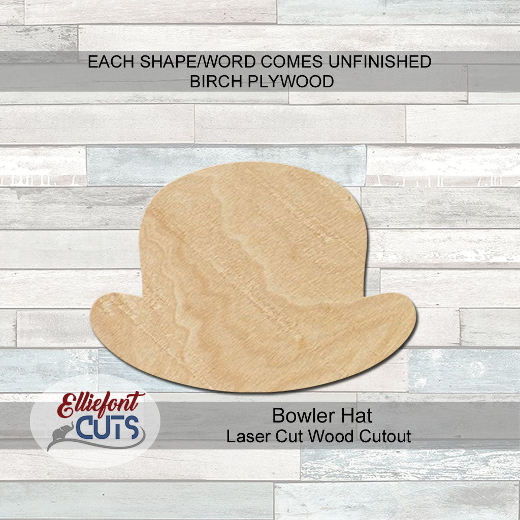 Bowler Hat Wood Cutouts