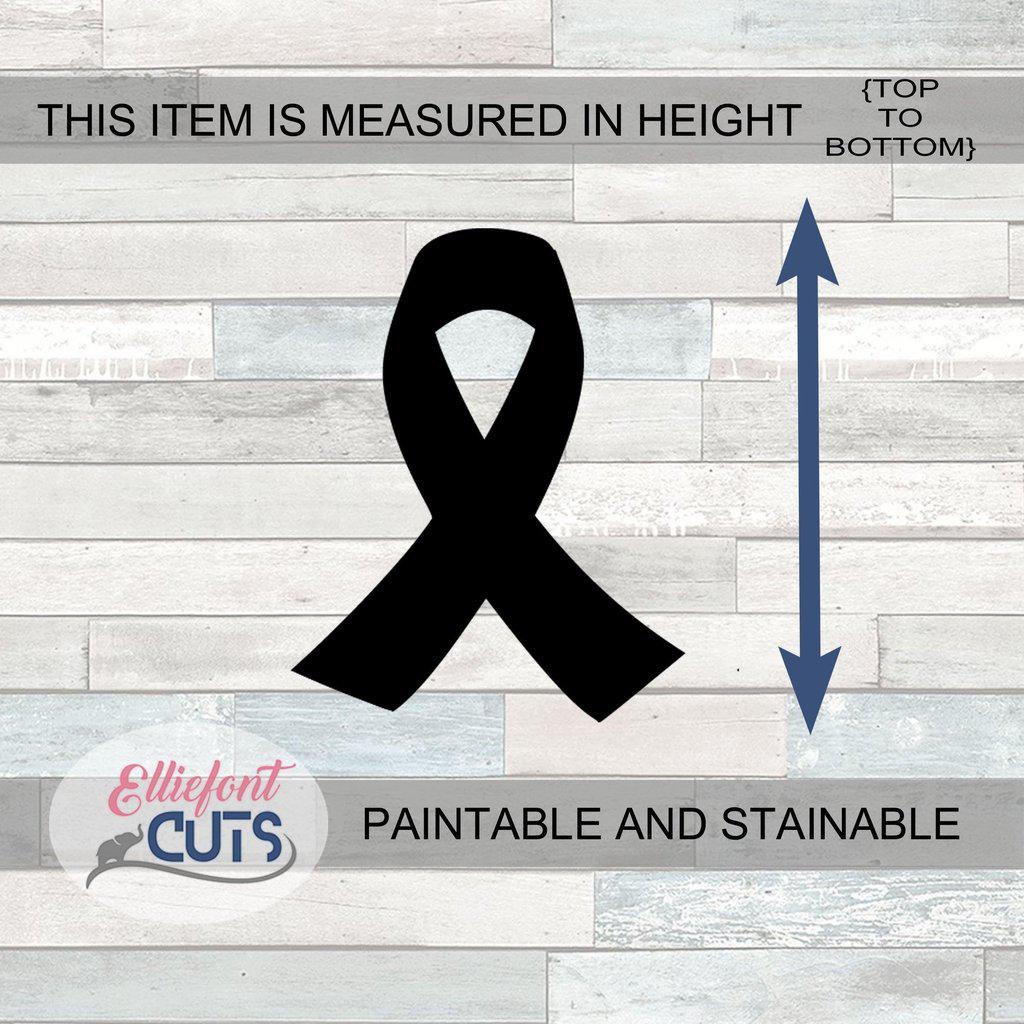 Cancer Ribbon Wood Cutouts - Elliefont Styles