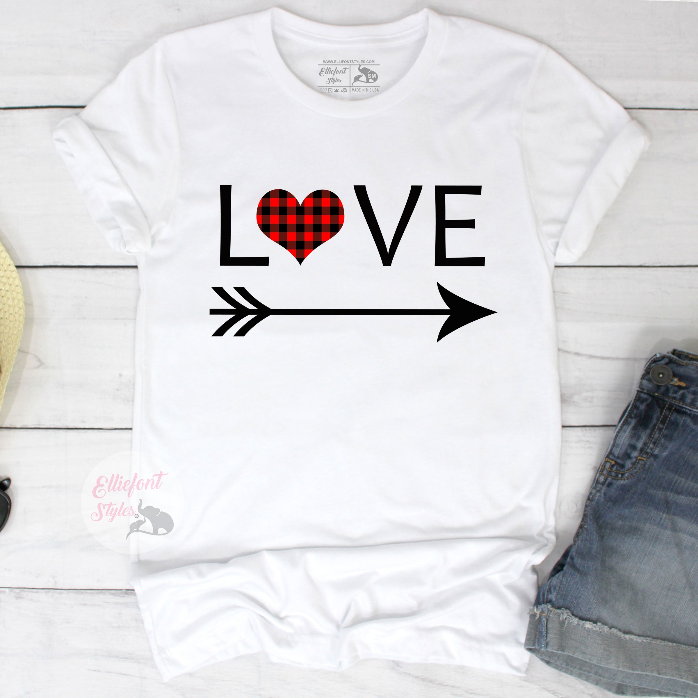 Love Valentines Day Shirt Buffalo Plaid