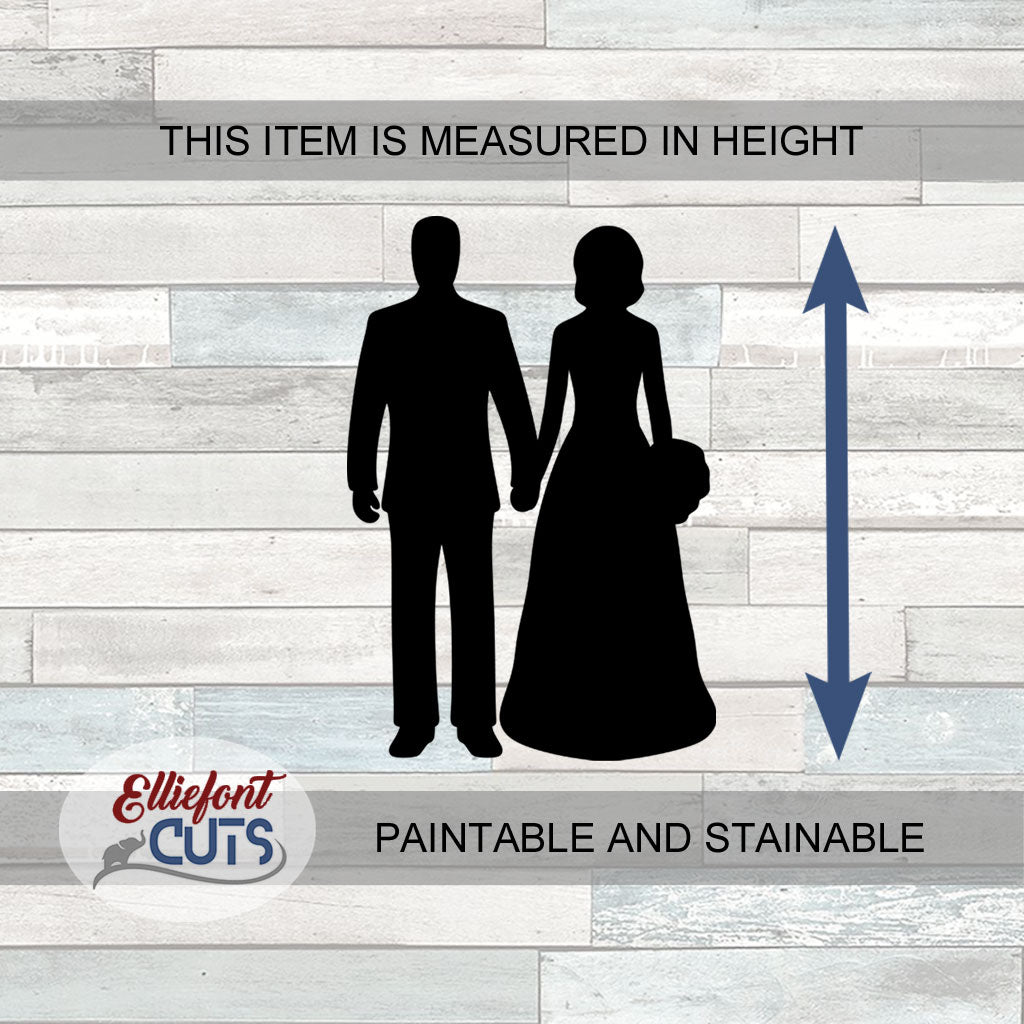 Bride and Groom Wood Cutouts
