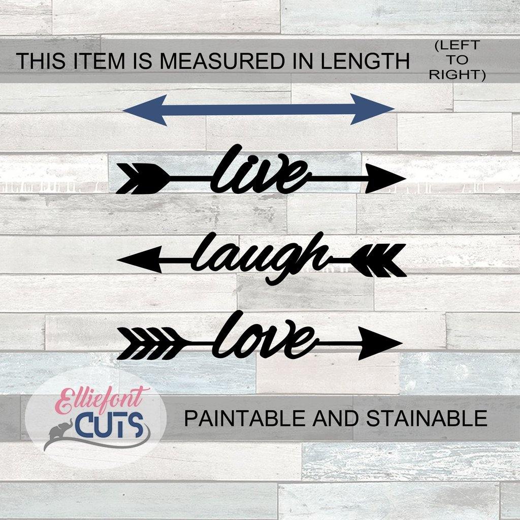 Live Laugh Love Arrows Wood Cutouts - Elliefont Styles