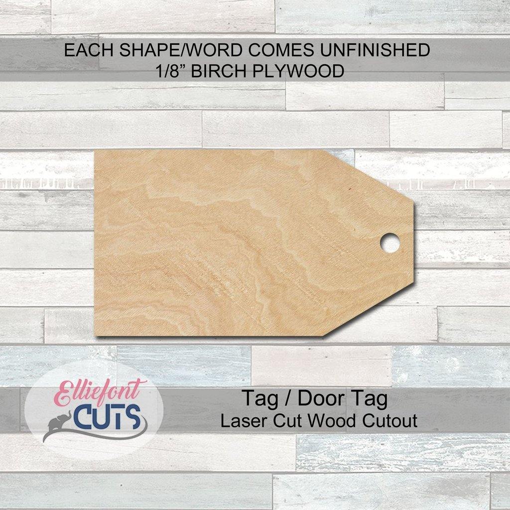 Door Tag Wood Cutouts - Elliefont Styles