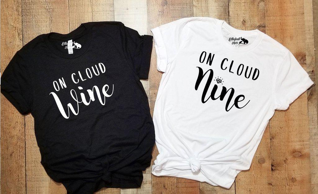 on cloud wine bachelorette party shirts