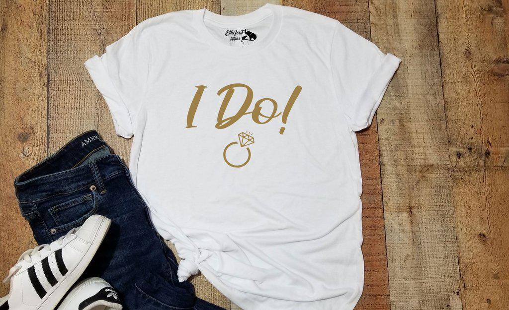 I Do! | I Do Crew Bachelorette Party Bridal Wedding Party Shirts - Elliefont Styles
