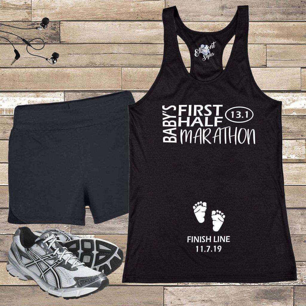 Baby's First Half Marathon 13.1 Pregnancy Announcement Shirt - Elliefont Styles
