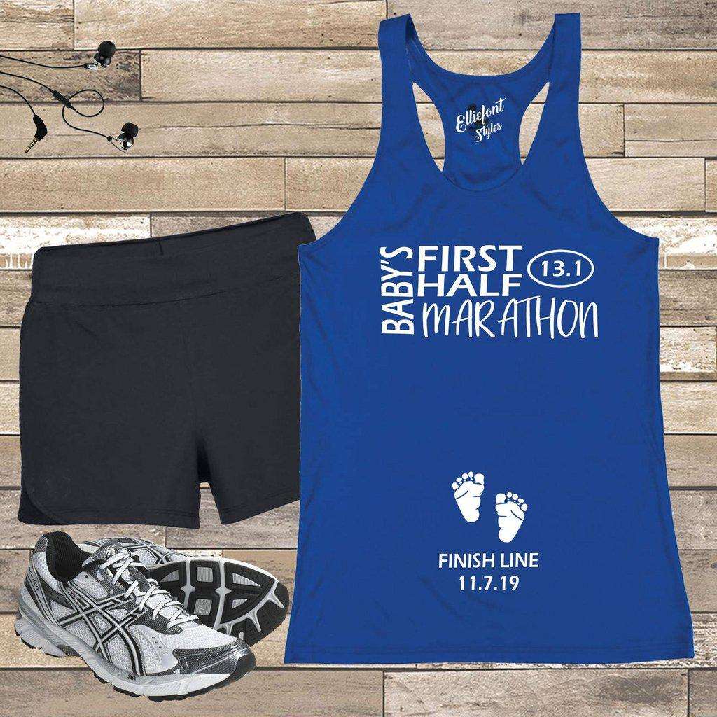 Baby's First Half Marathon 13.1 Pregnancy Announcement Shirt - Elliefont Styles