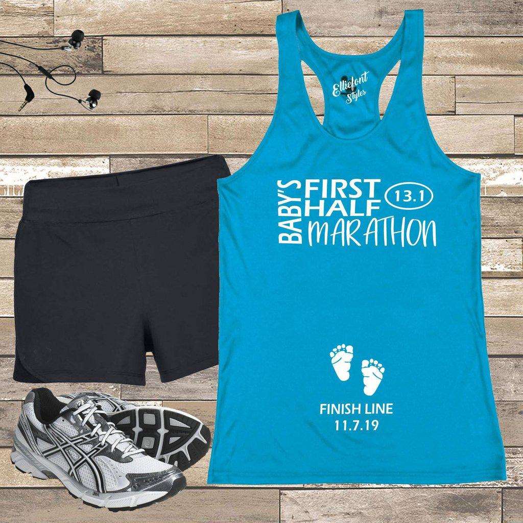 Baby's First Half Marathon 13.1 Pregnancy Announcement Shirt - Elliefont Styles