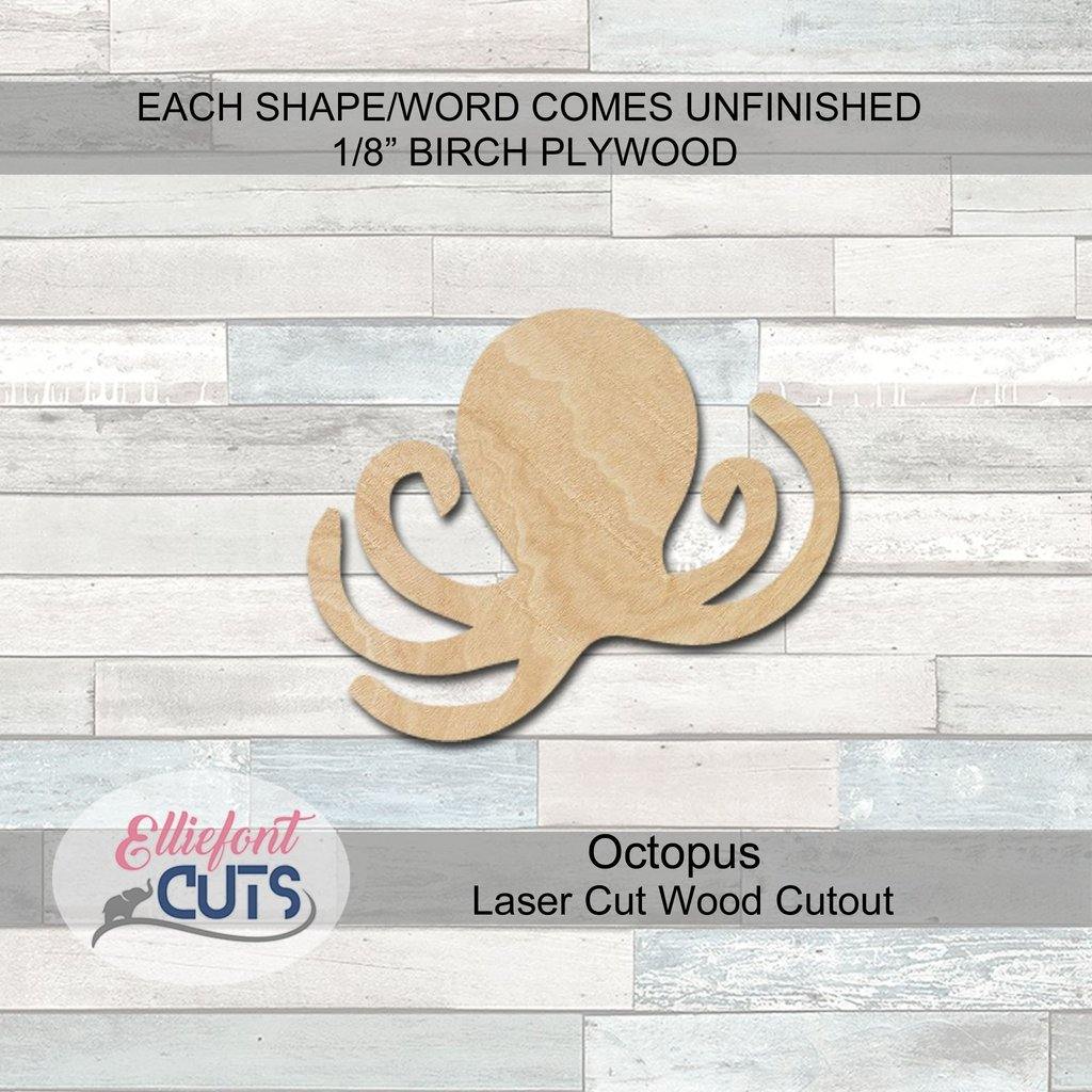 Octopus Wood Cutouts - Elliefont Styles