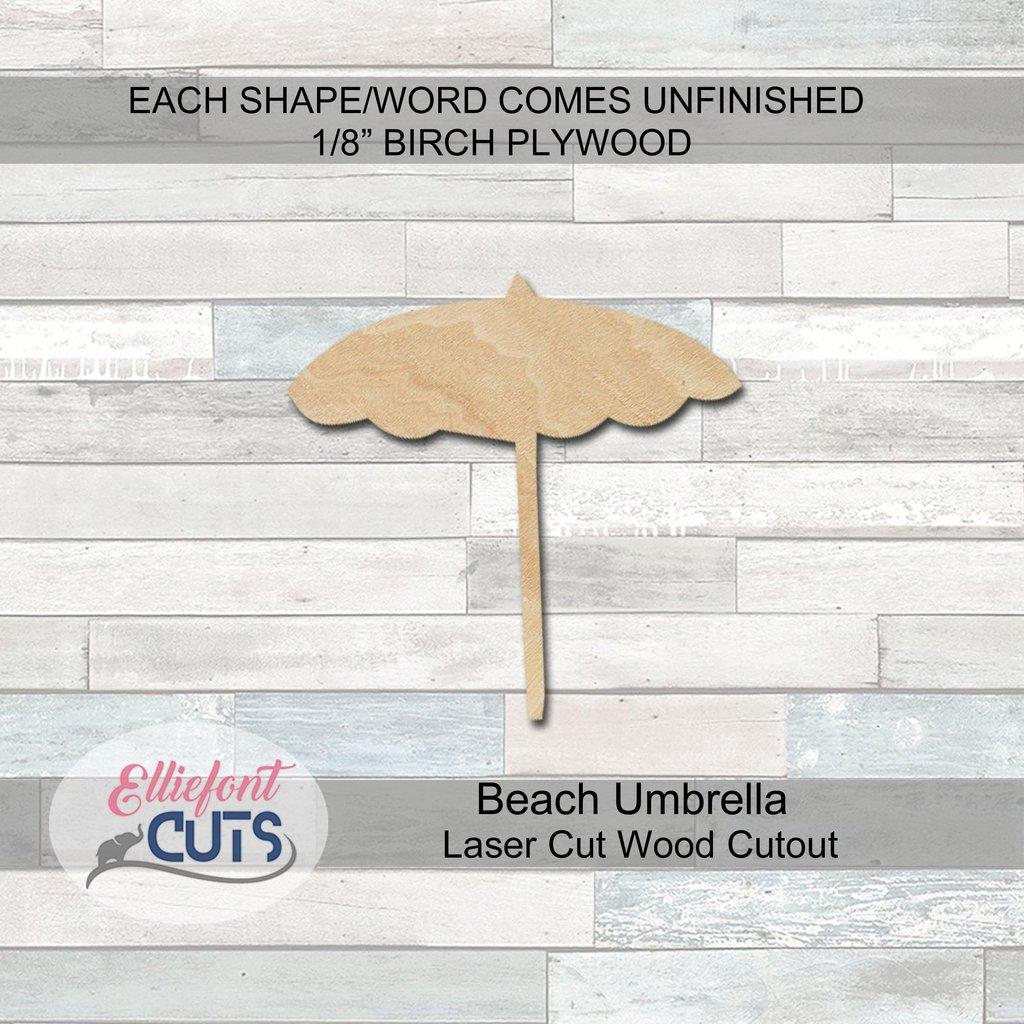 Beach Umbrella Wood Cutouts - Elliefont Styles