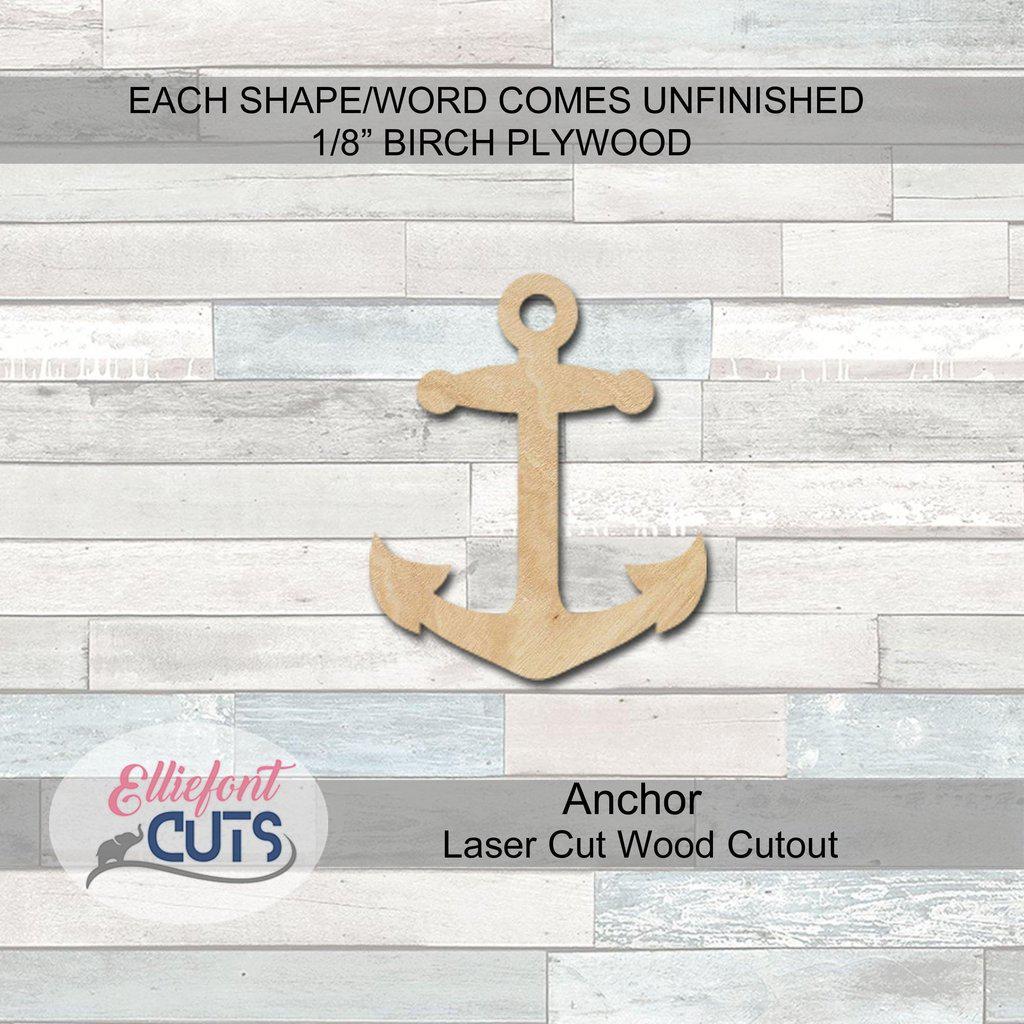 Anchor Wood Cutouts - Elliefont Styles