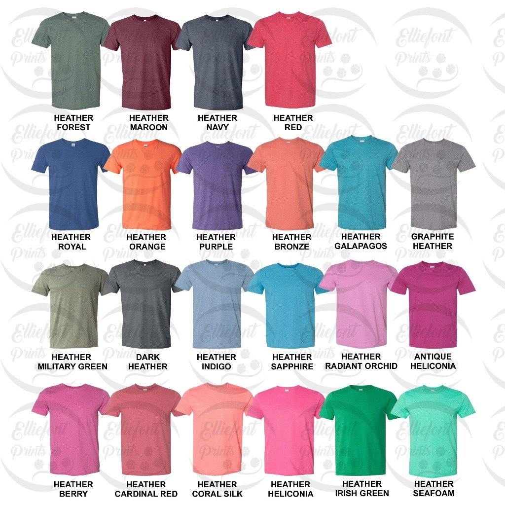 Gildan 640 Heather Colors Chart