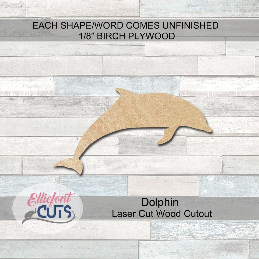 Dolphin Wood Cutouts - Elliefont Styles
