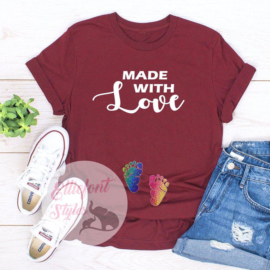 Made With Love LGBT Pregnancy Announcement Shirt