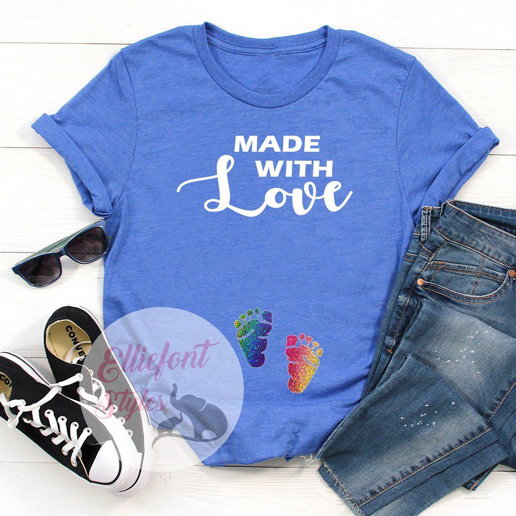 Made With Love LGBT Pregnancy Announcement Shirt