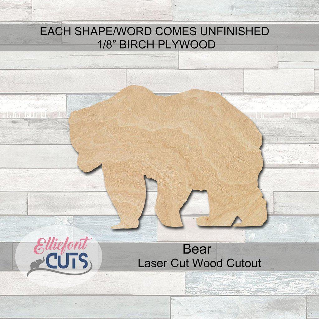Bear Wood Cutouts - Elliefont Styles