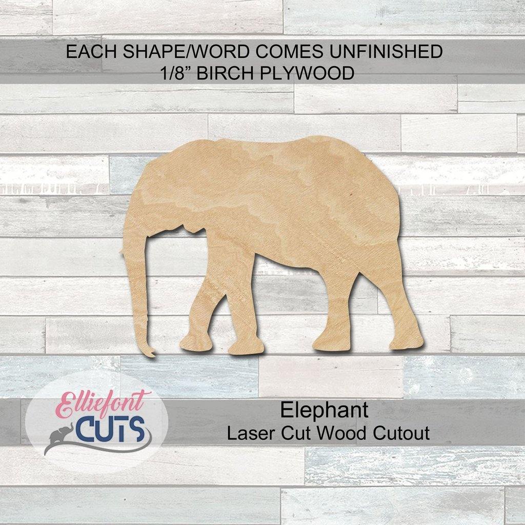 Elephant Wood Cutouts - Elliefont Styles