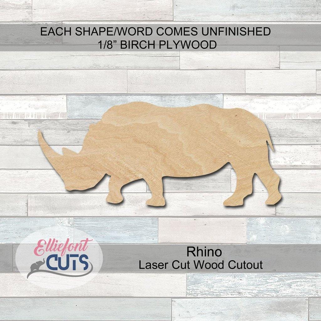 Rhino Wood Cutouts - Elliefont Styles