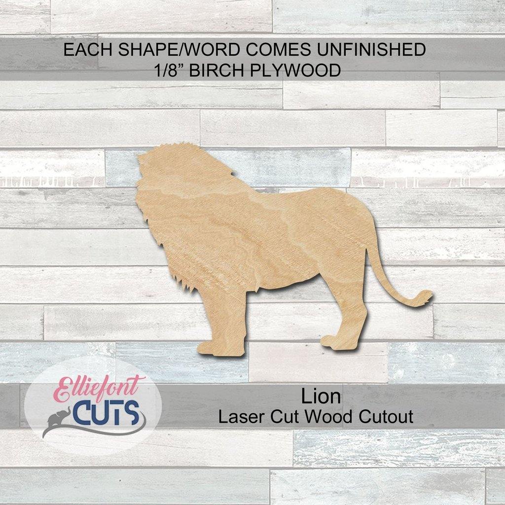Lion Wood Cutouts - Elliefont Styles