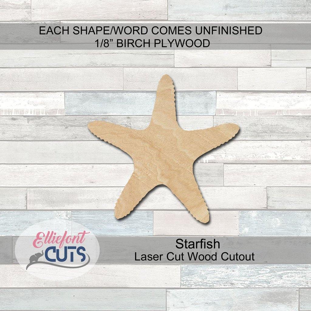 Starfish Wood Cutouts - Elliefont Styles
