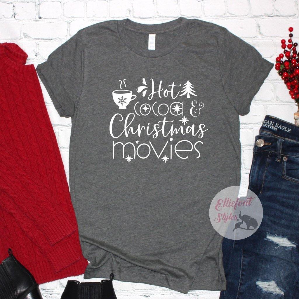 hot cocoa and christmas movies shirt