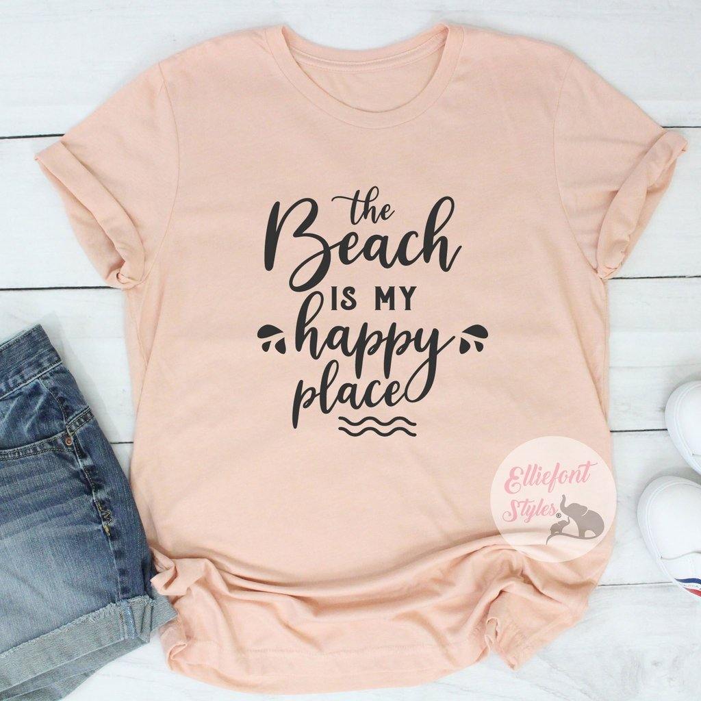 the beach is my happy place shirt
