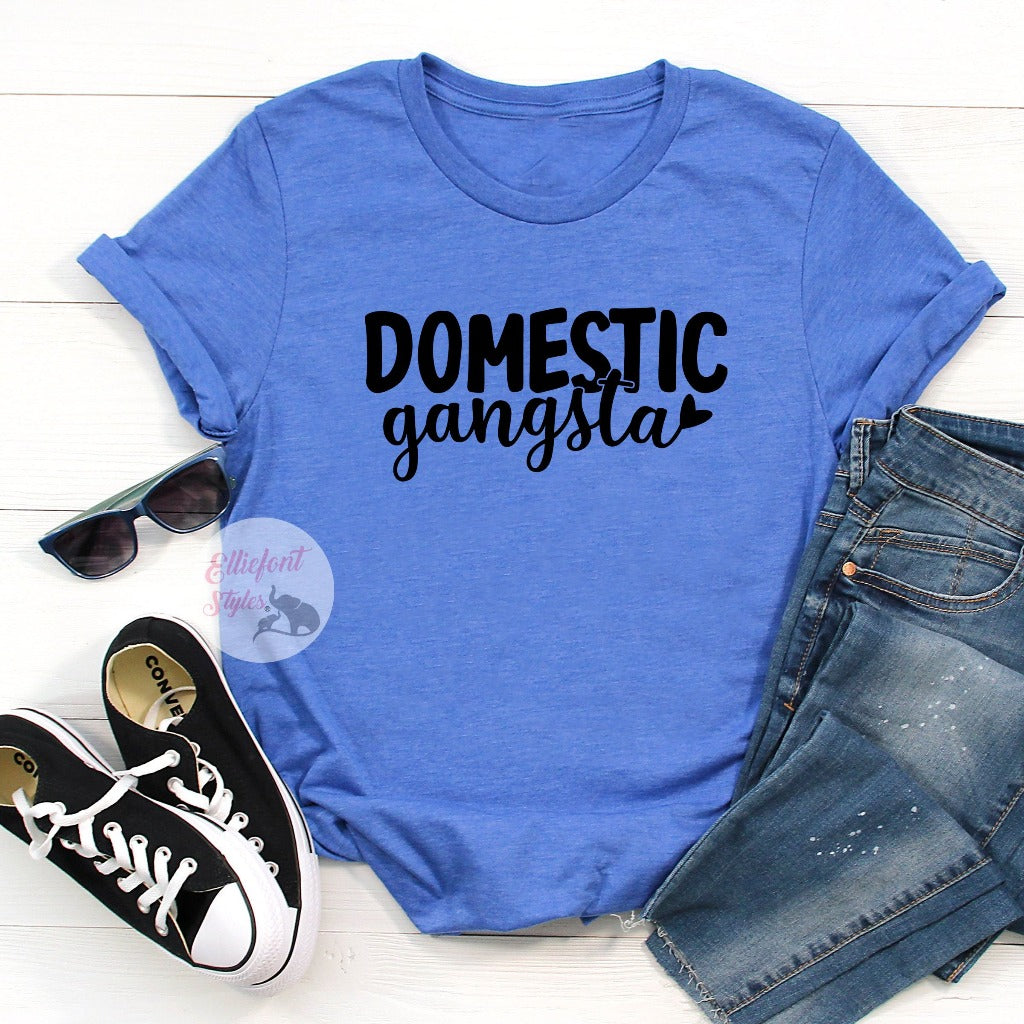 domestic gangsta shirt blue shirt