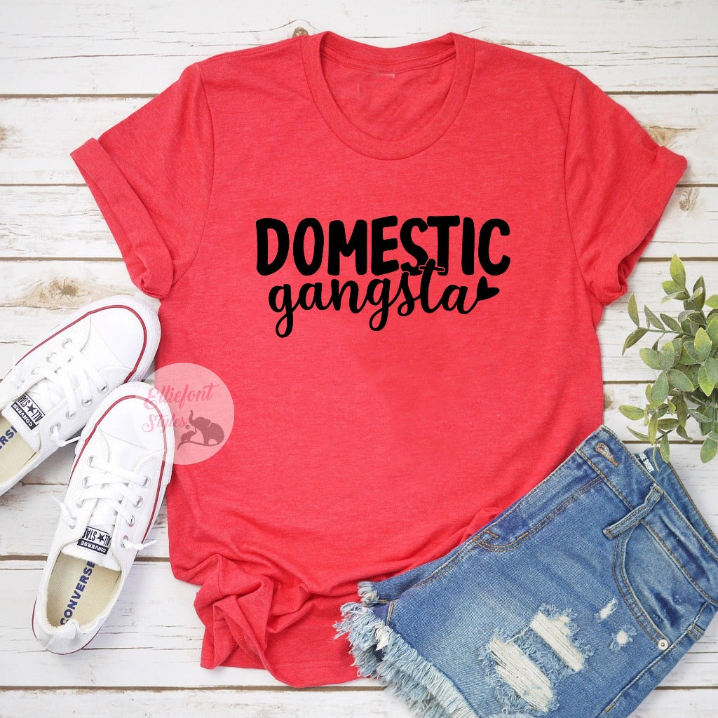 funny mom shirts red domestic gangsta