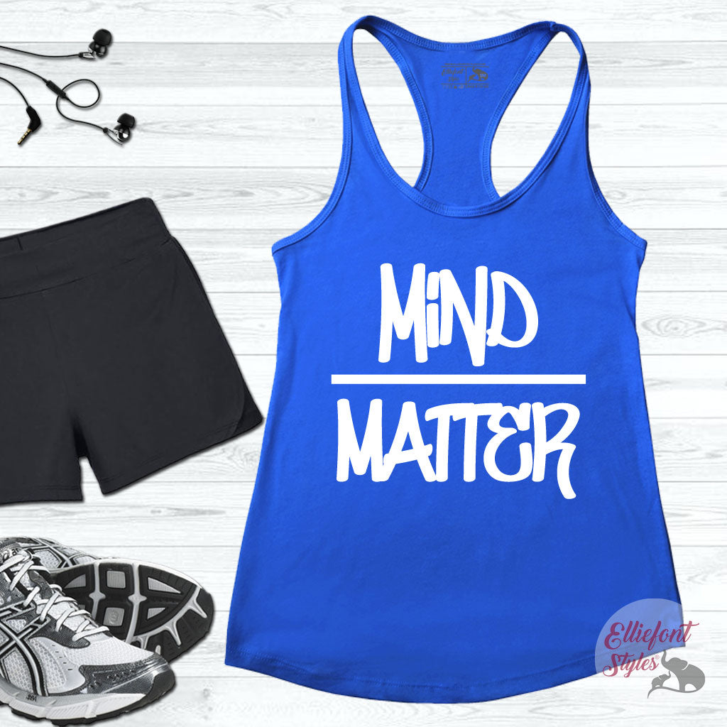 womens racerback tank mind over matter