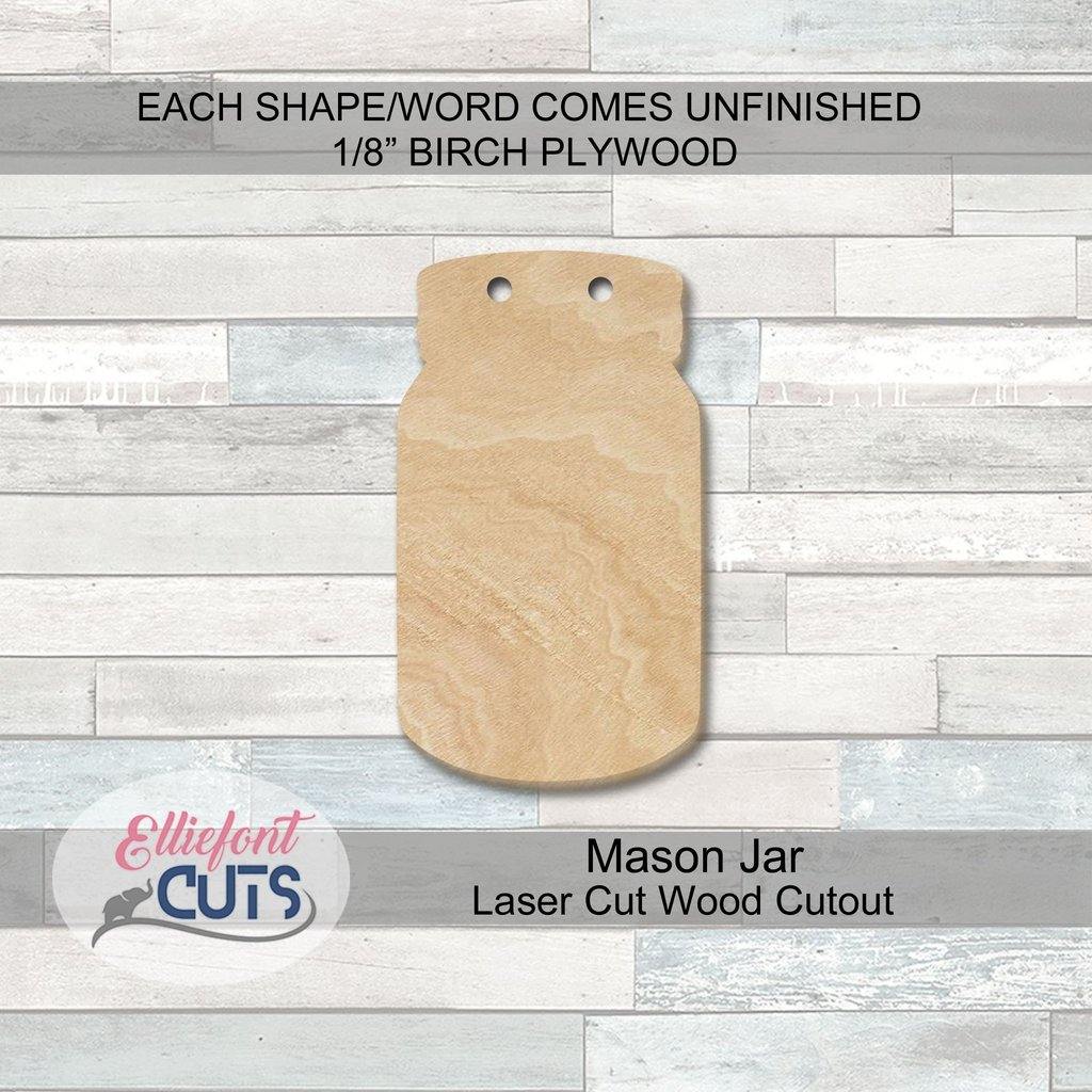Mason Jar Wood Cutouts - Elliefont Styles