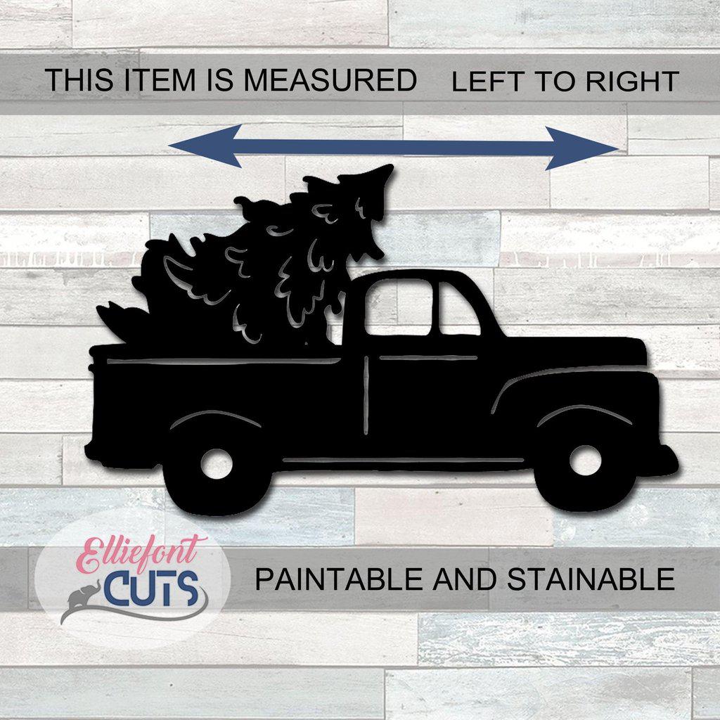 Christmas Truck Wood Cutouts - Elliefont Styles