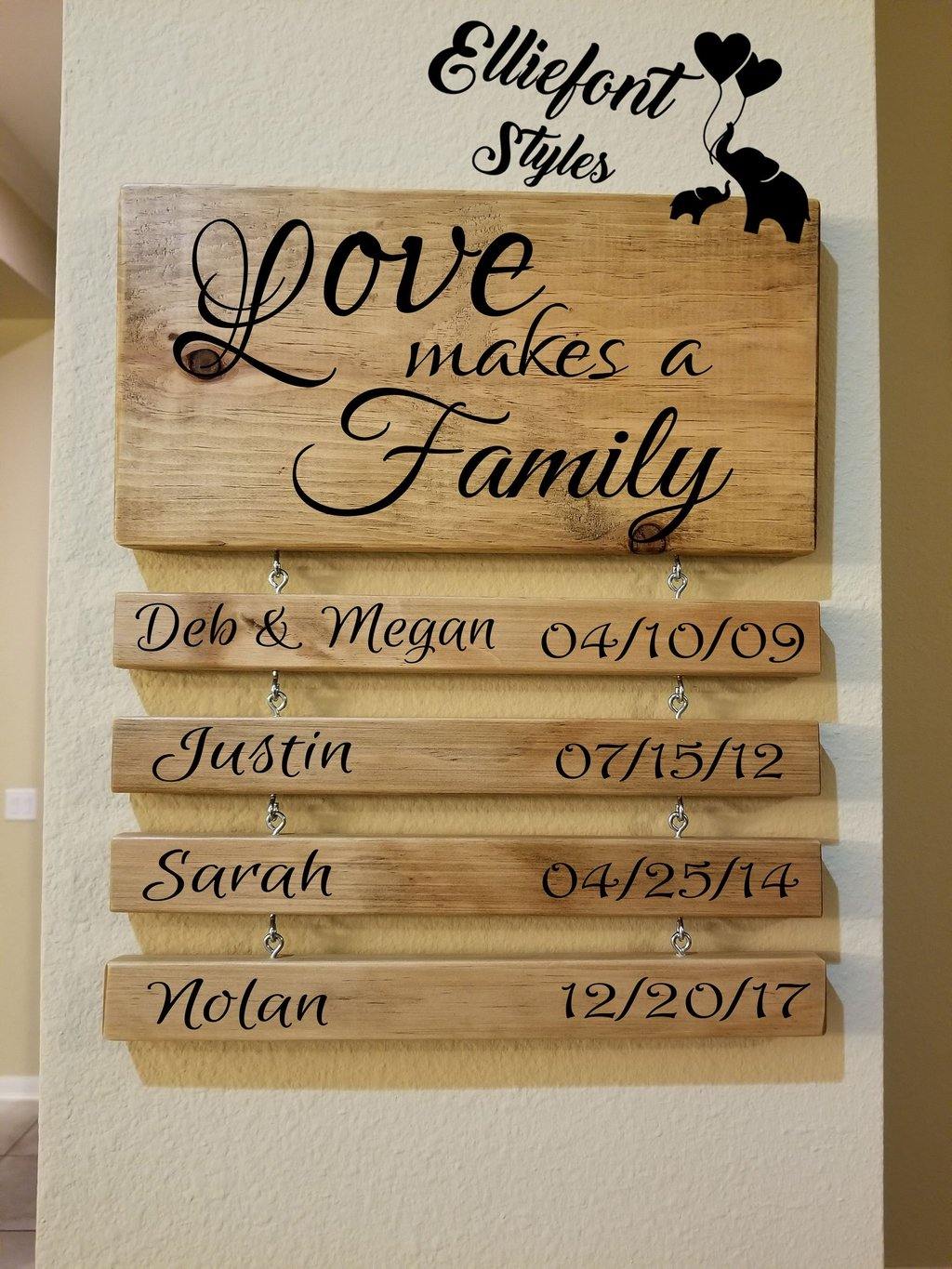 love makes a family sign