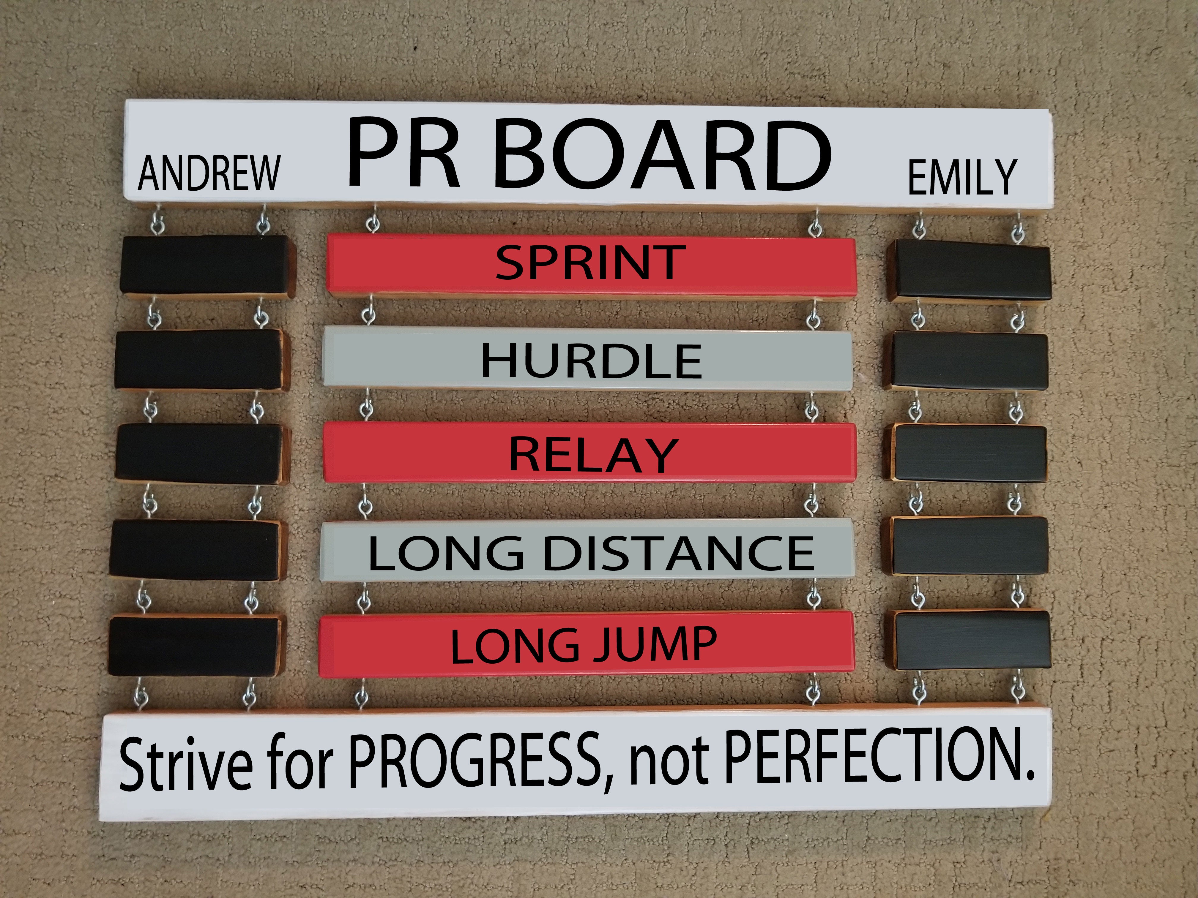 Track and Field PR Board Personal Record Display Board ©
