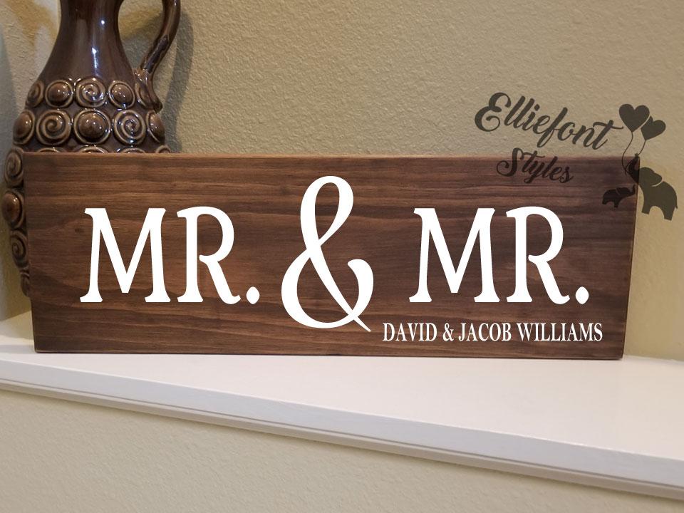 MR. & MR. Personalized Wood Sign