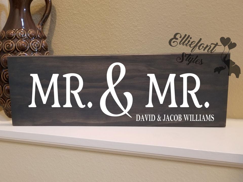 MR. & MR. Personalized Wood anniversary sign