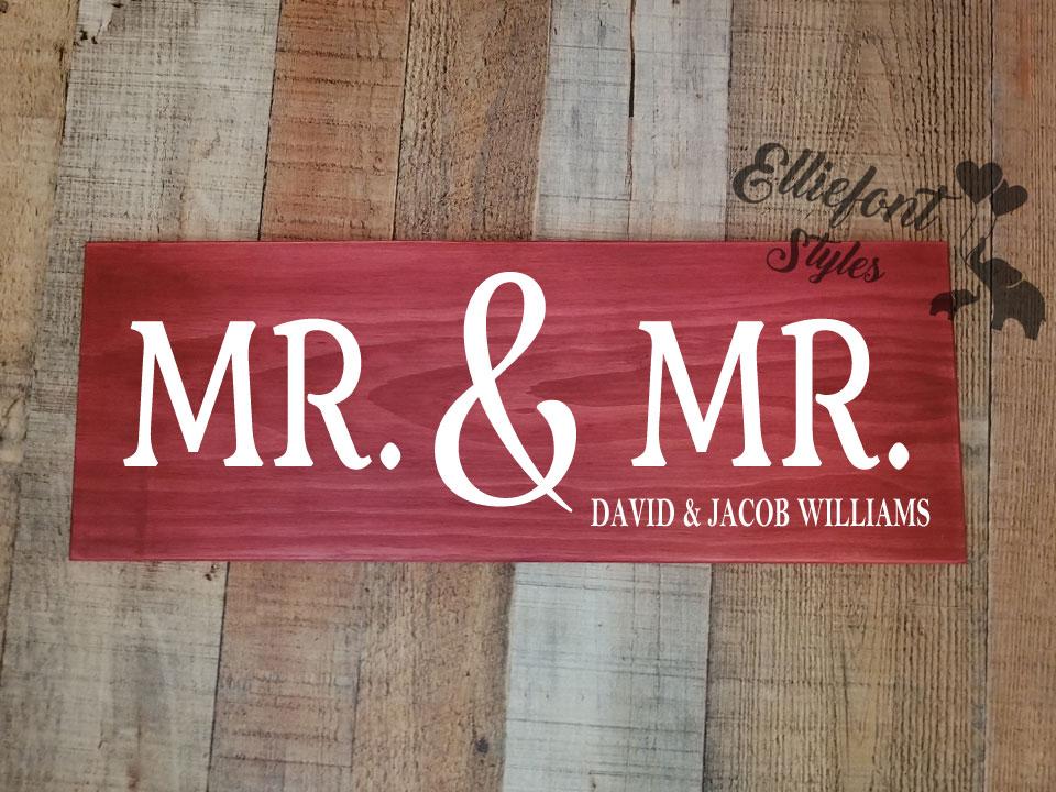 MR. & MR. Personalized Wood Sign