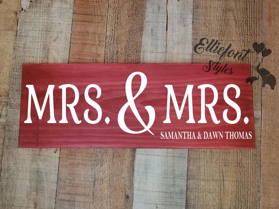 MRS. & MRS. Personalized Wood Sign