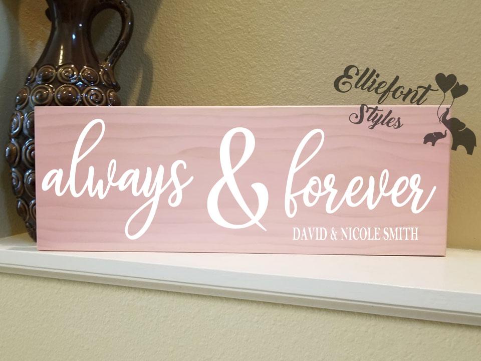 Always & Forever Personalized LGBT Wood Sign - Elliefont Styles