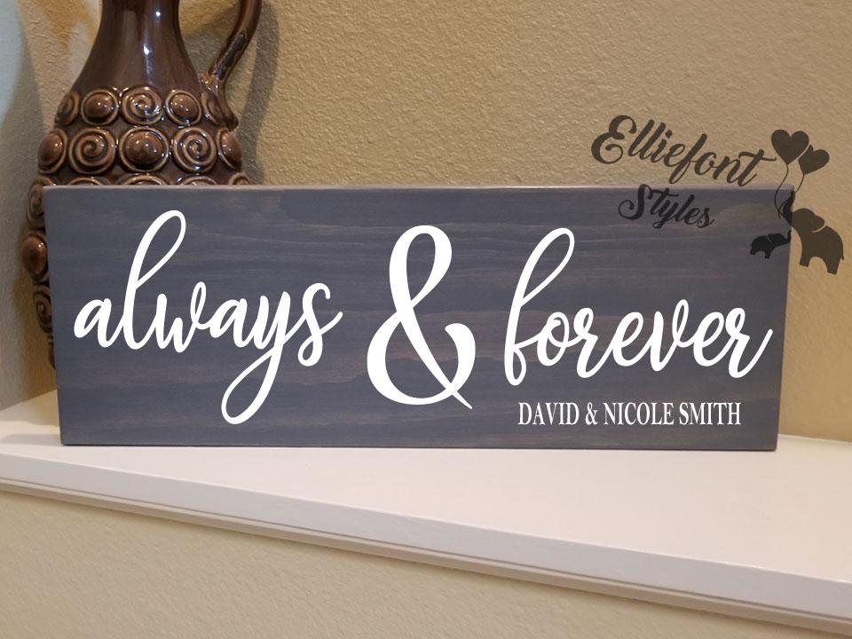 Always & Forever Personalized LGBT Wood Sign - Elliefont Styles