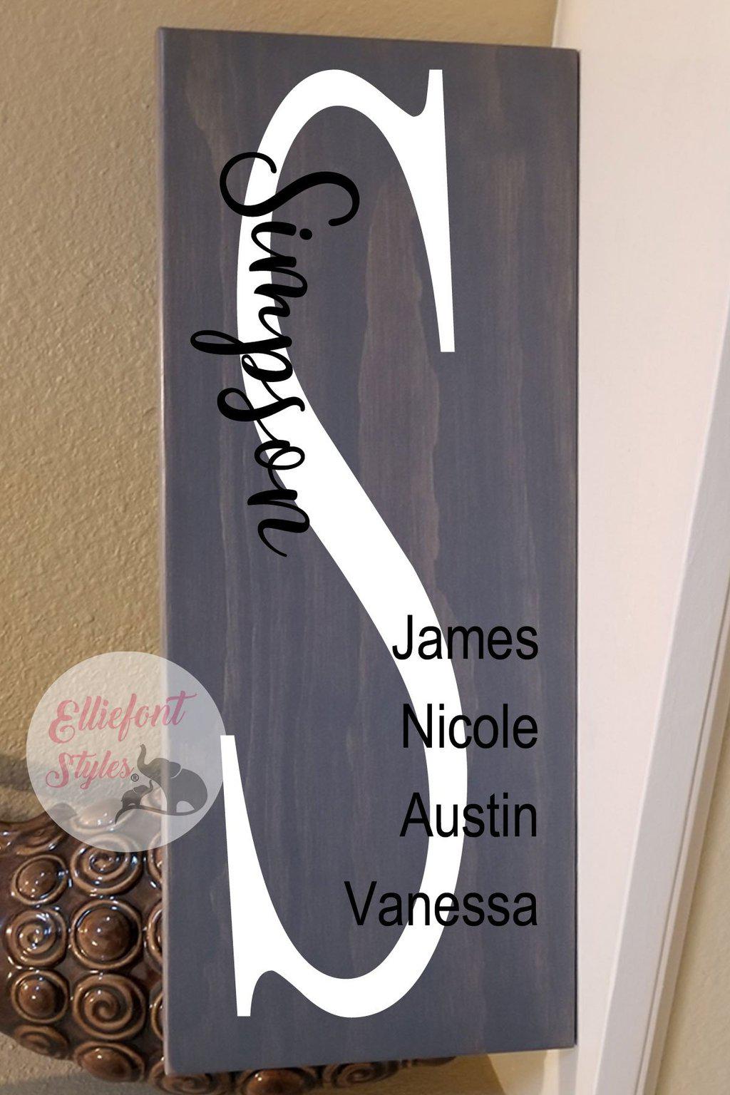 family monogram sign