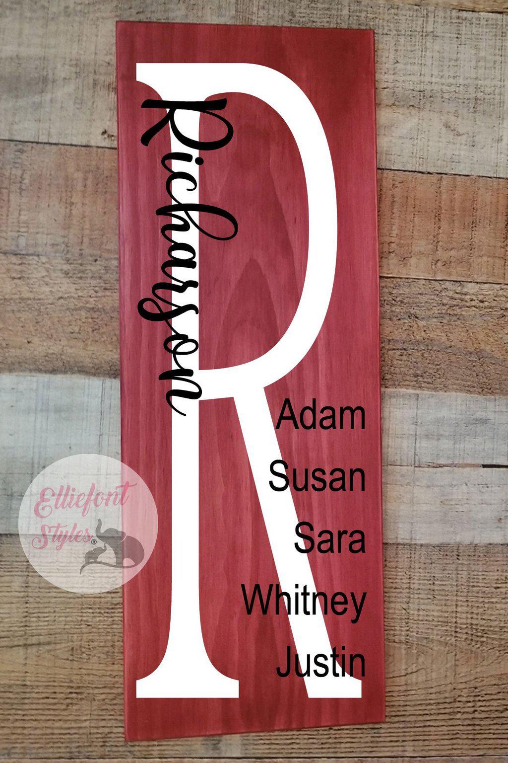 family last name sign